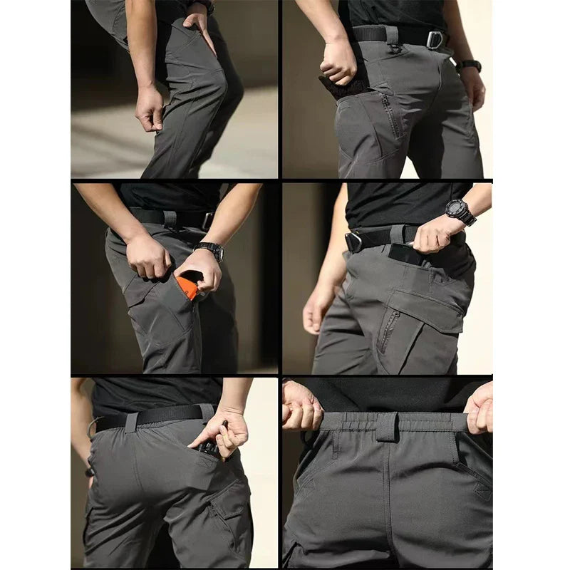 Men's Quick-Dry Tactical Cargo Pants - Elastic Outdoor Sports Trousers for Camping, Hiking, Trekking, Fishing, Climbing - Spring & Autumn
