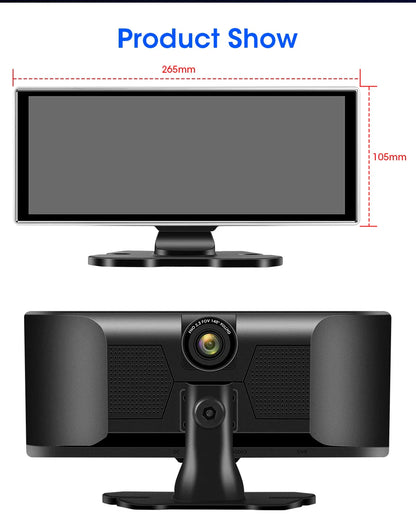 11.26" 4K Car DVR Dash Cam — Wireless CarPlay & Android Auto, Dual Lens Video Recorder with AI Screen, GPS Navigation, HD Dashboard Monitor