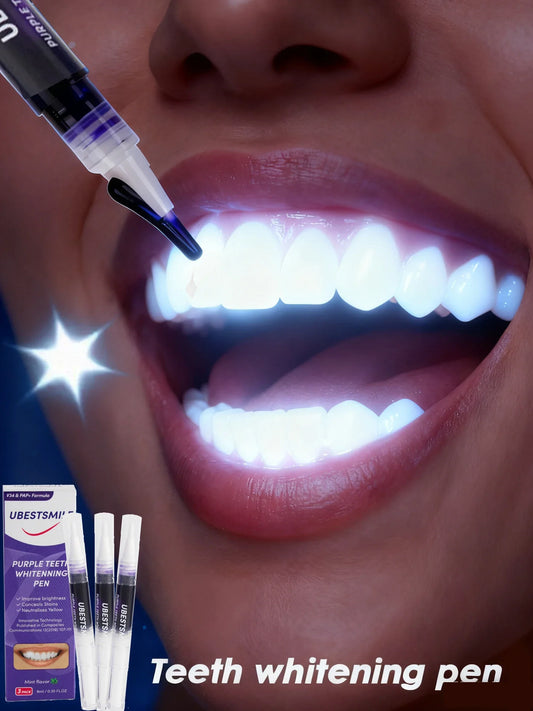 Purple Teeth Whitening Pen - Stain Removal Toothpaste Treatment for a Brighter Smile & Fresh Oral Care
