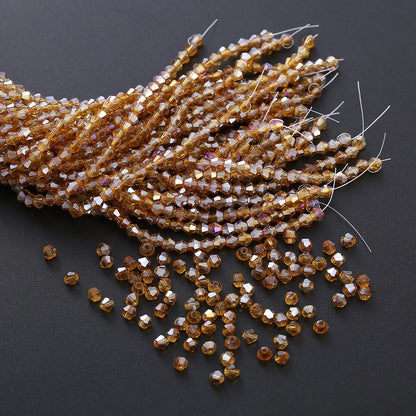 3/4mm Crystal Bicone Glass Beads - White Loose Faceted Beads for DIY Bracelets, Earrings & Jewelry Making