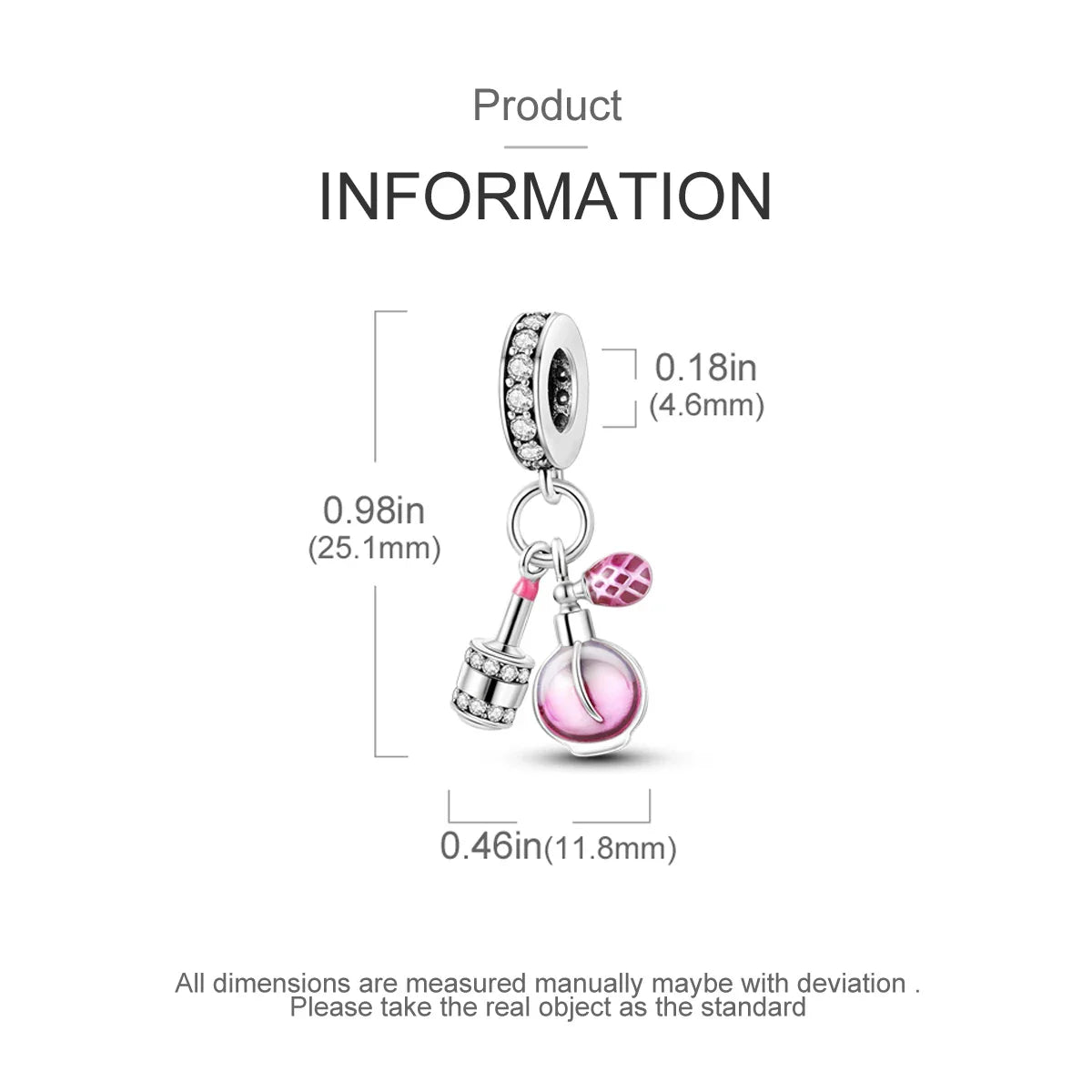 MULA Silver Plated Dangle Charms for Snake Chain Bracelet - DIY Women’s Jewelry Making Gift