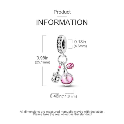 MULA Silver Plated Dangle Charms for Snake Chain Bracelet - DIY Women’s Jewelry Making Gift