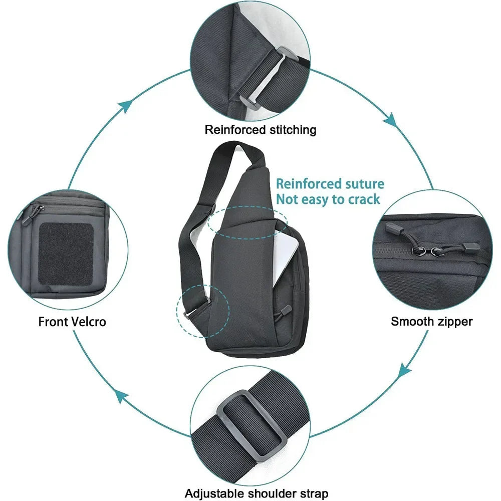 Outdoor Hunting Tactical Shoulder Bag - Concealed Carry Pistol Holster, Waterproof Crossbody Gun Sling Chest Pack