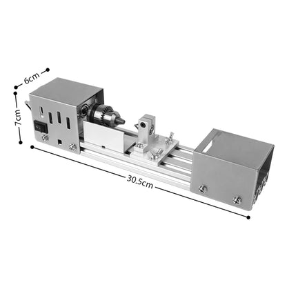 Mini Wood Lathe Machine - 12-24V DIY Rotary Tool for Woodworking, Buddha Pearl Grinding & Polishing Crafts