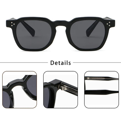 CATERSIDE Retro Punk Square Sunglasses – 2-Piece Fashion Set for Men & Women, Party & Festival Gift Glasses