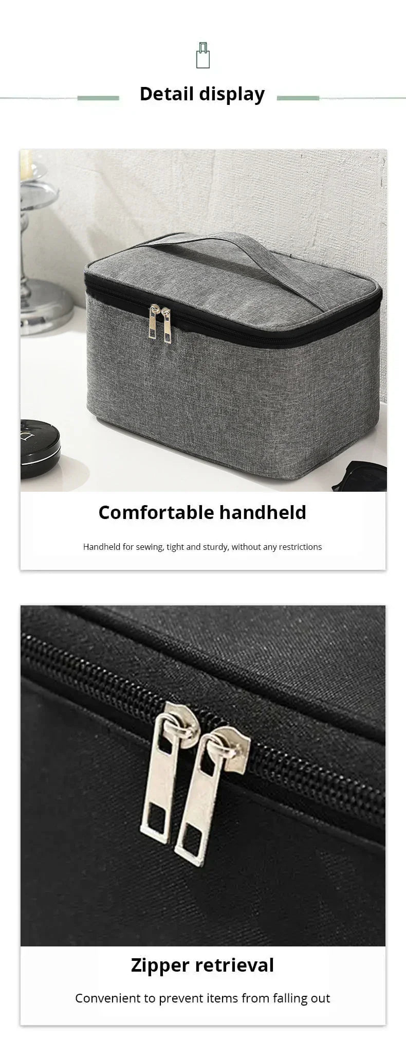Men’s Business Travel Toiletry Bag – Double-Layer Large Capacity Cosmetic & Storage Handbag, Oxford Cloth