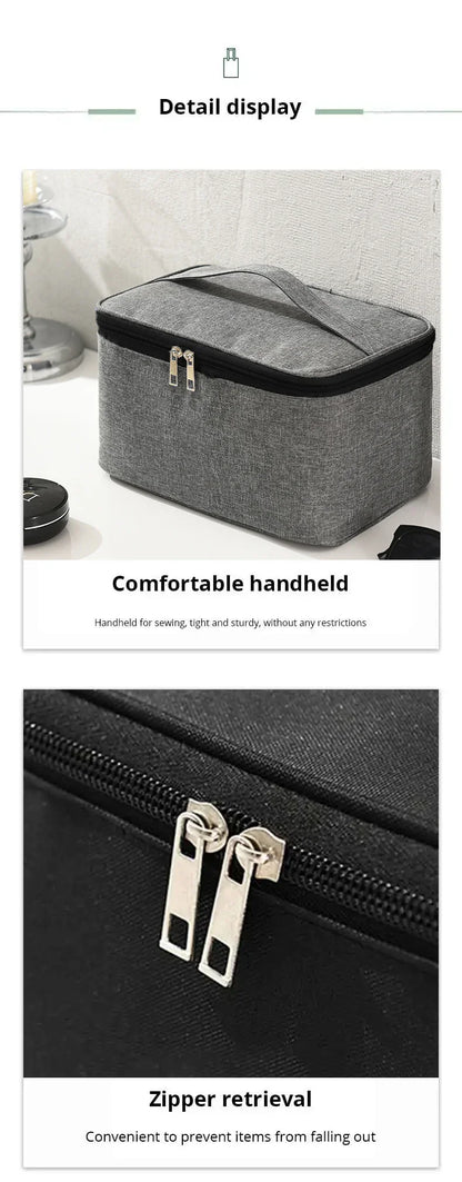 Men’s Business Travel Toiletry Bag – Double-Layer Large Capacity Cosmetic & Storage Handbag, Oxford Cloth