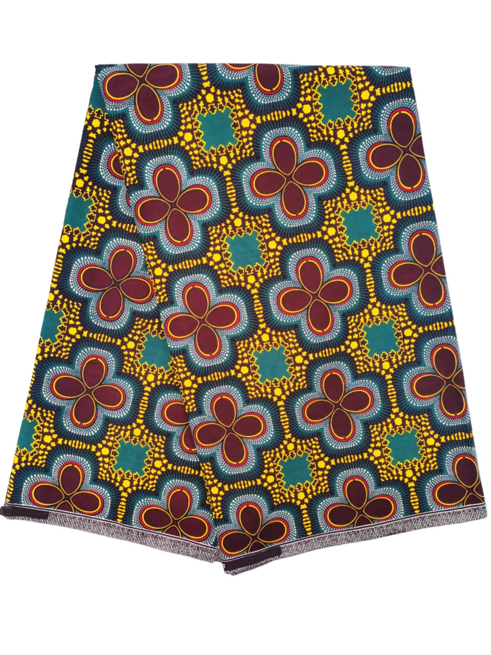 Guaranteed Original African Wax Fabric - 100% Cotton Real Ankara Print 6 Yards for Wedding Dresses & Sewing