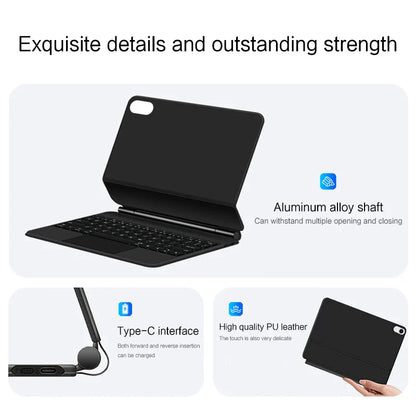 TouchPad Magic Keyboard Case for iPad Air & iPad Pro - Backlit Smart Cover with Trackpad Support for 11/13 Inch Models