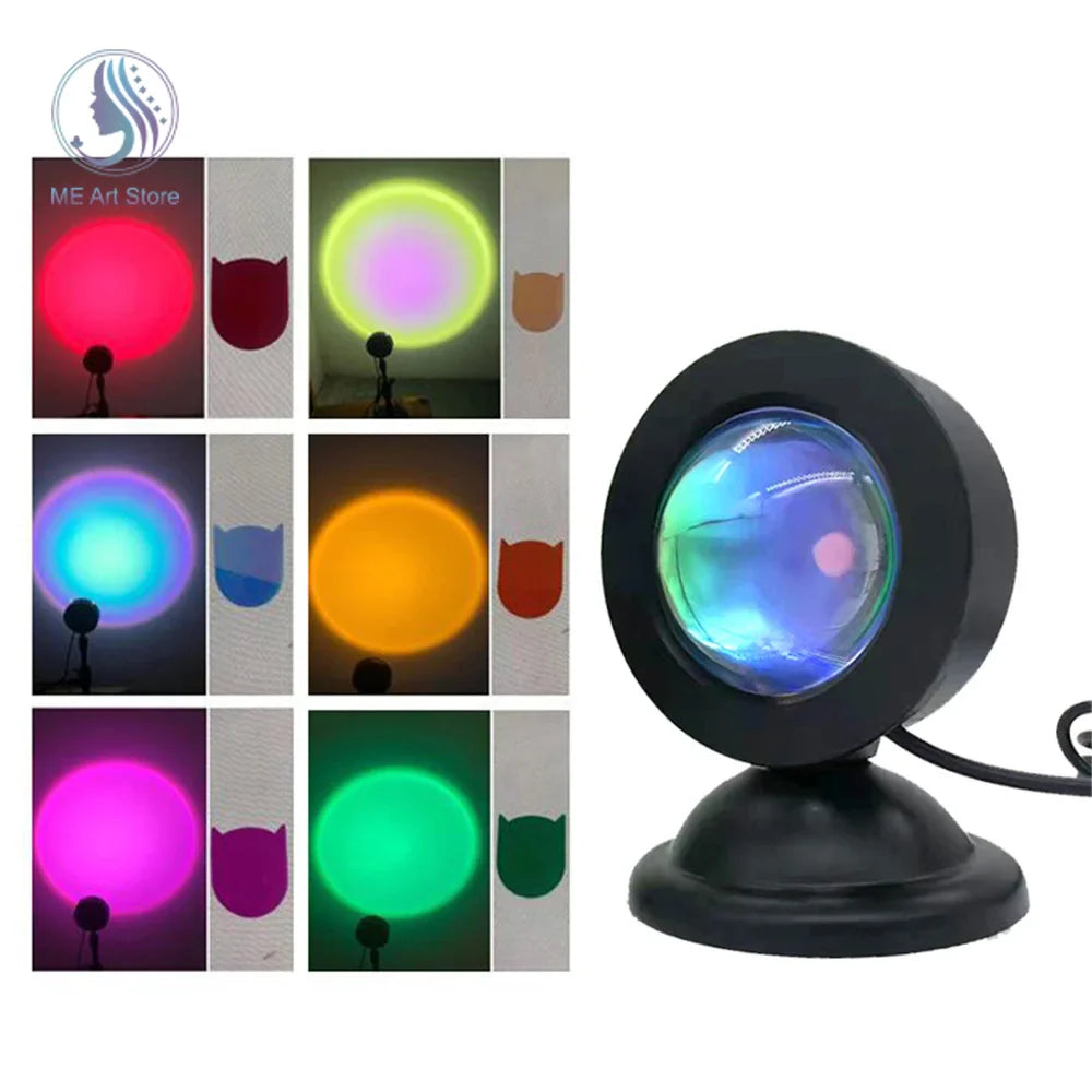 Vibrant Sunset Projection Light – 16-Color Spectrum, USB Remote Control, Dynamic LED Light for Warm Home Ambience