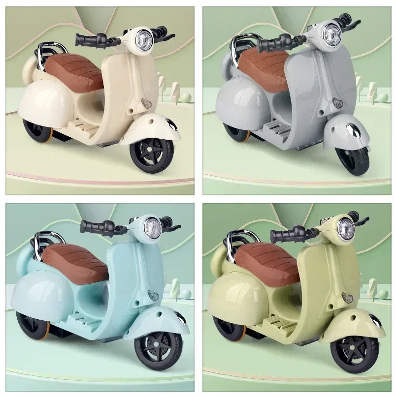 Mini Electric Retro Motorcycle Toy – Dazzling Spin for Labubu Dolls & Pets, Children’s Birthday Gift