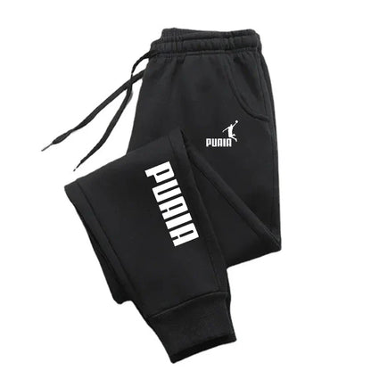 PUAIA Men’s Jogging Pants – Autumn Winter Sport Trousers, Loose Fit Fitness Streetwear Solid Color Outfit
