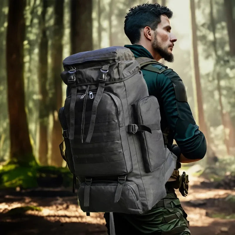 80L/100L Mountaineering Tactical Backpack - Large Outdoor Hiking, Camping & Travel Bag