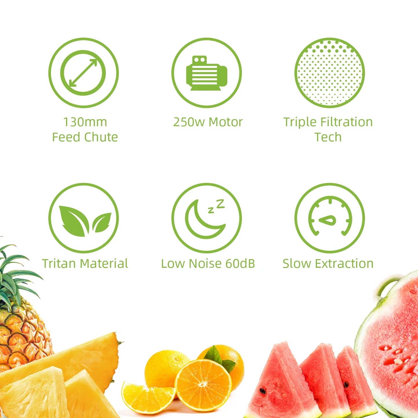 BioloMix Cold Press Juicer — 130mm Feed Chute, Whole Fruit & Veg, High Yield BPA-Free Slow Masticating Juicer
