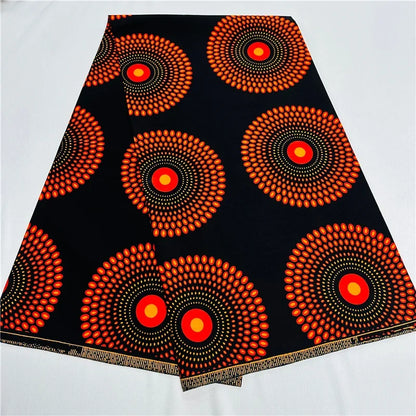 6 Yards African Real Wax Ankara Fabric - 100% Cotton Party Dress Print