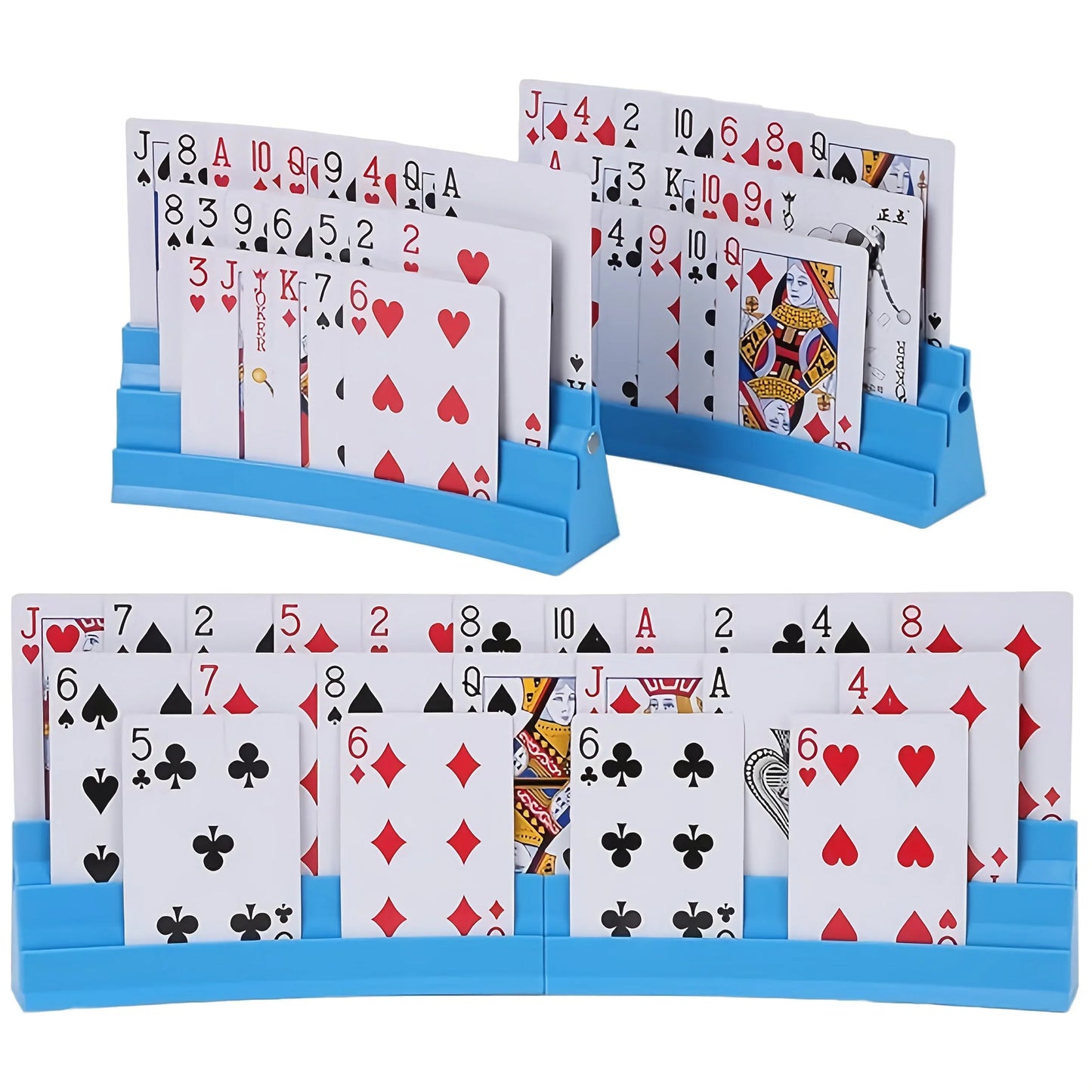 Expandable 3-Layer Card Holder - Upgraded Plastic Playing Card Stand for Carnival Games and Easy Organization