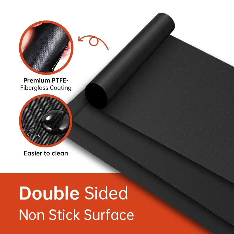 Reusable BBQ Grill & Oven Mat - Non-Stick Heat Resistant Baking Liner for Grilling, Cooking & Oven Protection