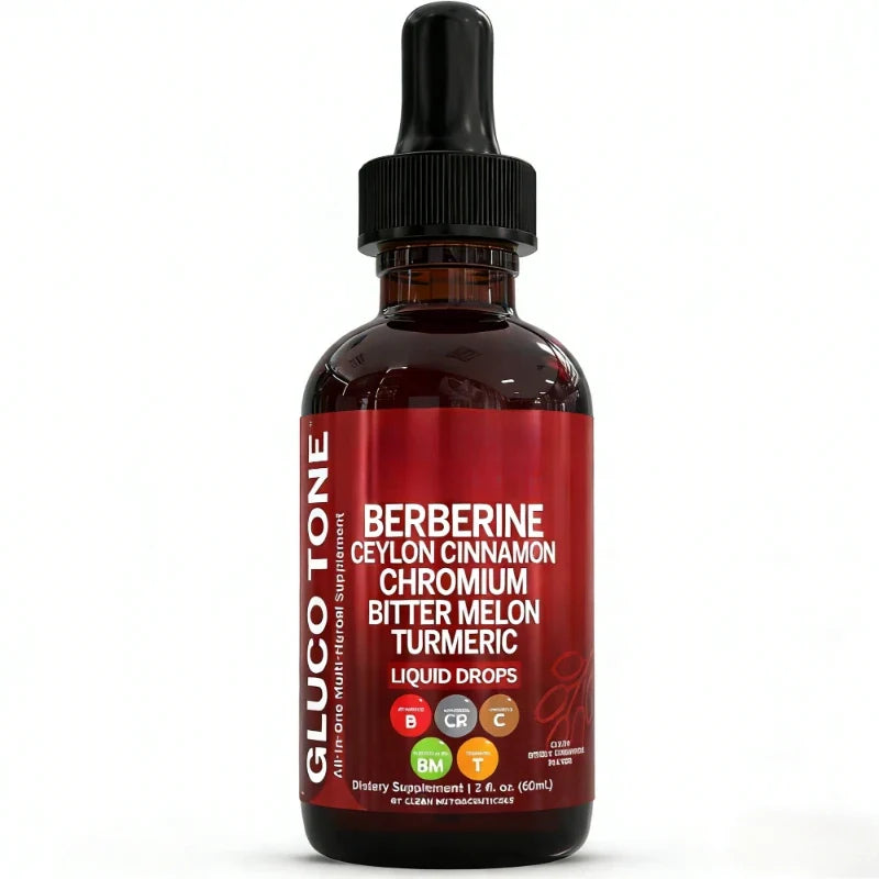 Berberine Liquid Drops Supplement - Ceylon Cinnamon, Bitter Melon, Glucomannan, Gymnema, Chromium & Turmeric Extract Blend
