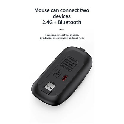 Jomaa Slim Bluetooth Keyboard & Mouse Set — Rechargeable 2.4G USB Wireless Combo for Laptop & Computer