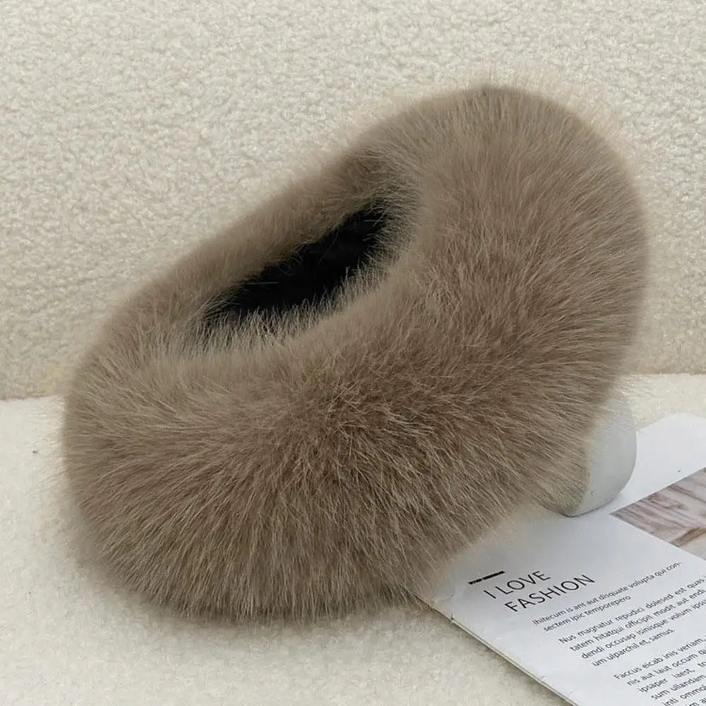 Winter Faux Fur Bucket Hat for Women – Fluffy Thick Plush Fisherman Hat, Coldproof & Windproof Skiing Fashion Panama Cap