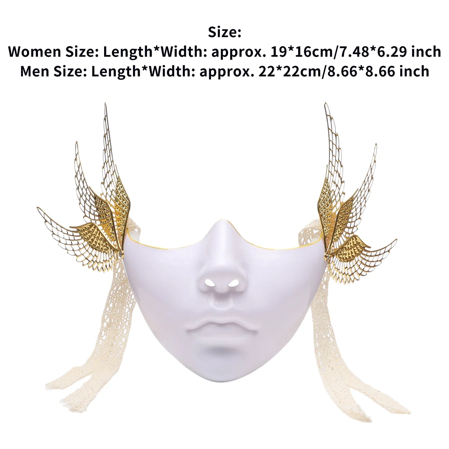 Cyberpunk Mechanical Half Face Mask — Technological Wings Mask for Men & Women, Halloween, Carnival, Dress-Up Props