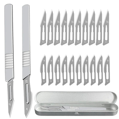 Carbon Steel Carving Knife Set – #11 & #23 Non-Slip Blades for Engraving, Mobile Phone Film, Paper Cutting & Handicraft Tools