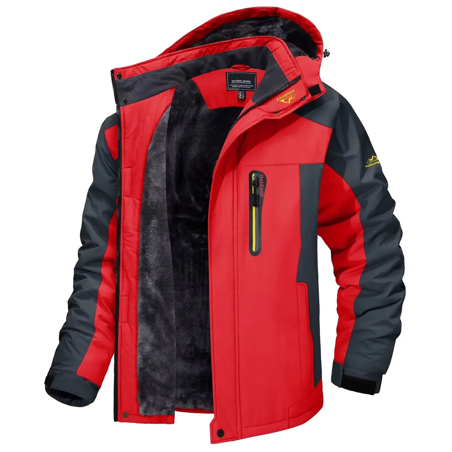 TACVASEN Winter Fleece Lined Parka - Waterproof Windproof Ski Snowboard Jacket with Removable Hood
