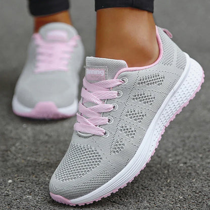 New Women's Lace-Up Flats – Casual Sneakers, Soft & Comfortable, Plus Size Available