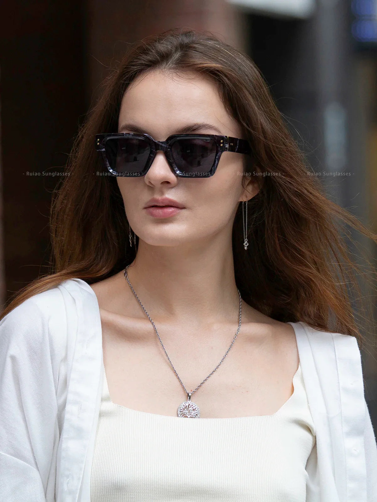 Ruiao 2024 Luxury Premium Designer Sunglasses – Black Square Shades for Men & Women