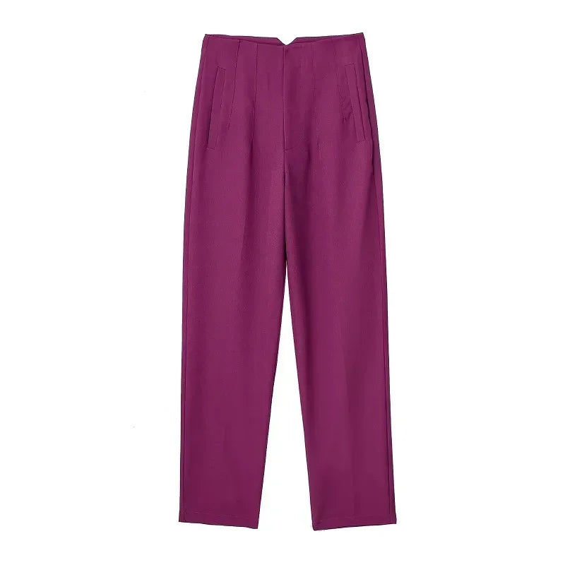 Women High Waist Office Pants - Fashion Formal Pencil Trousers for Workwear Business & Casual Outfits