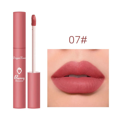 Nude Matte Lip Gloss - 12 Colors Long-Lasting Velvet Waterproof Non-Fade Non-Stick Lipstick for Women’s Makeup