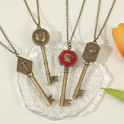 Resident Evil Style Pendant Necklace Set - 4 Vintage Collectible Fan Necklaces