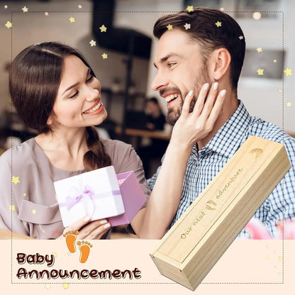 Wooden Pregnancy Keepsake Box - Creative Announcement Gift & Jewelry Organizer for New Moms