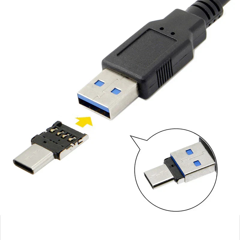 1-10PCS OTG Micro USB to Type-C Adapter – USB-C Male to USB 2.0 Female Data Connector for MacBook, Samsung, Xiaomi, Huawei, Android Phones