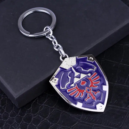 Zelda Shield Keychain – Enamel Metal Symbol Pendant Keyring for Men & Fans Gift