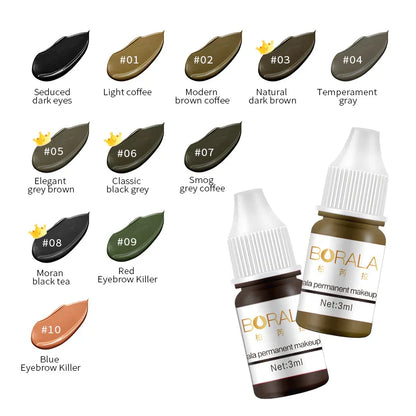 Borala 26 Colors 3ML Permanent Makeup Pigments – Sample Size for Lips, Eyebrows & Eyeliner, Beauty Art for Women