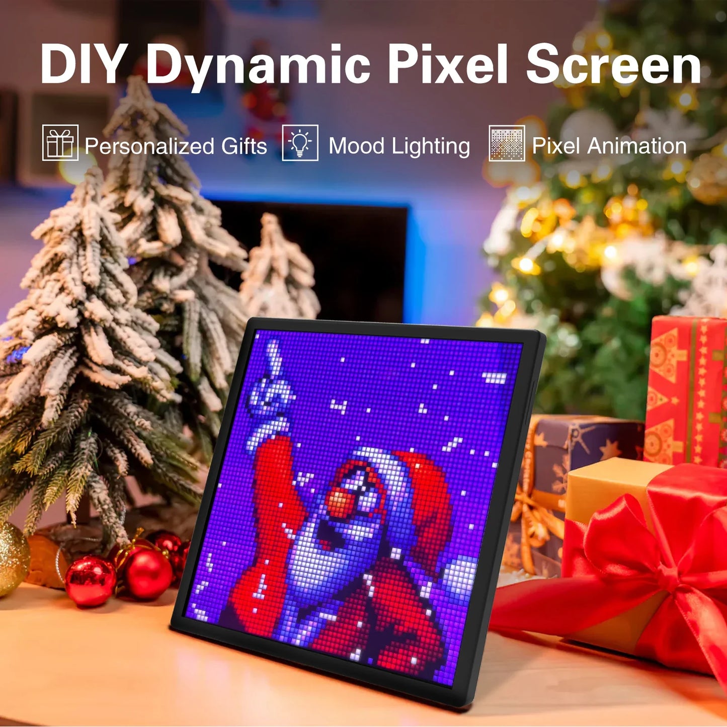 64x64 RGB LED Pixel Display Matrix Panel, Programmable Pixel Art Screen with Bluetooth App Control