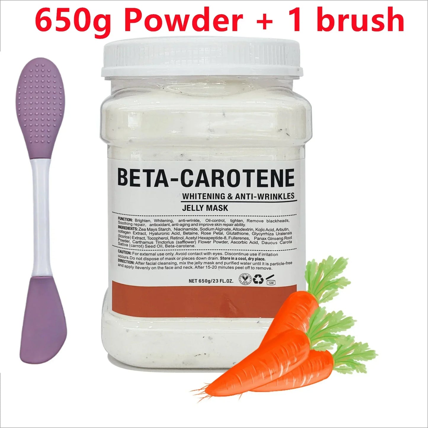 650g Chamomile Hyaluronic Acid Jelly Mask – Rose Moisturizing Facial Powder with Silicone Brush for Skin Elasticity