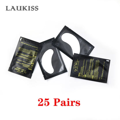 25/50/100 Pairs Hydrogel Eye Patches | Lint-Free Under Eyelash Pads for False Eyelash Application | LAUKISS Paper Stickers