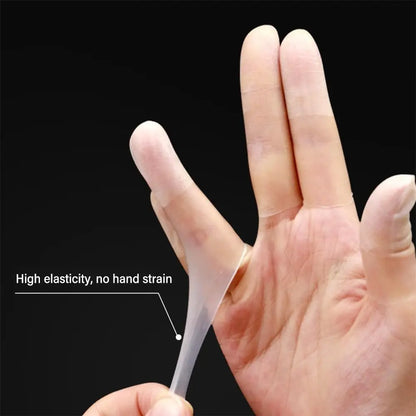 100Pcs Transparent Finger Covers - Disposable Anti-Static Non-Slip Latex Fingertip Protectors for Dust-Free Workplace Use