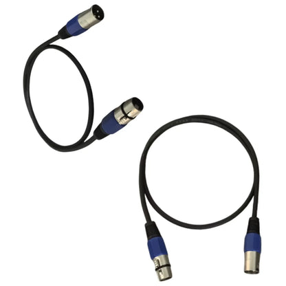 DMX512 3-Pin Stage Lighting Cable - 1M & 2M Signal Cable for LED PAR Lights and DJ Equipment