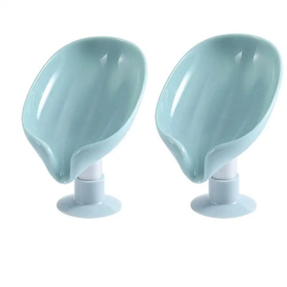 2PCS Creative Soap Box Holder - Punch-Free Suction Cup Draining Soap Rack for Bathroom Storage and Organization