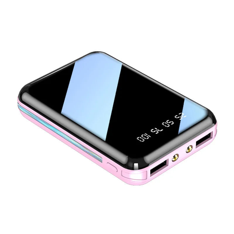 20000mAh Mini Power Bank - Portable LED Digital Display Charger with Mirror Screen External Battery for iPhone Samsung Xiaomi & Huawei