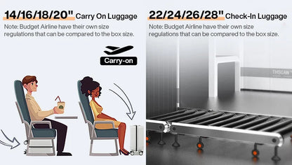Mixi 20" Wide Handle Carry-On Suitcase — New Design Travel Trolley with Aluminum Frame, Unisex PC Luggage M9275