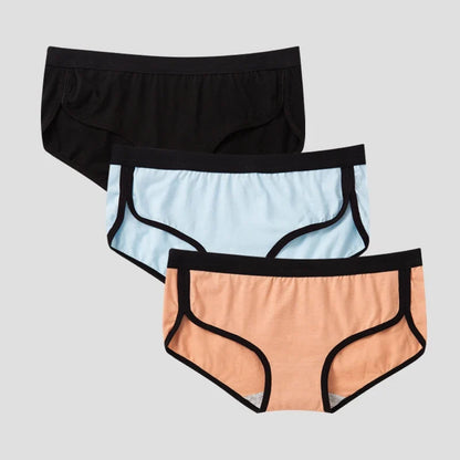 BANNIROU 3Pcs Women’s Cotton Briefs - Soft Breathable Low-Rise Sports Fitness Panties & Everyday Lingerie Underwear