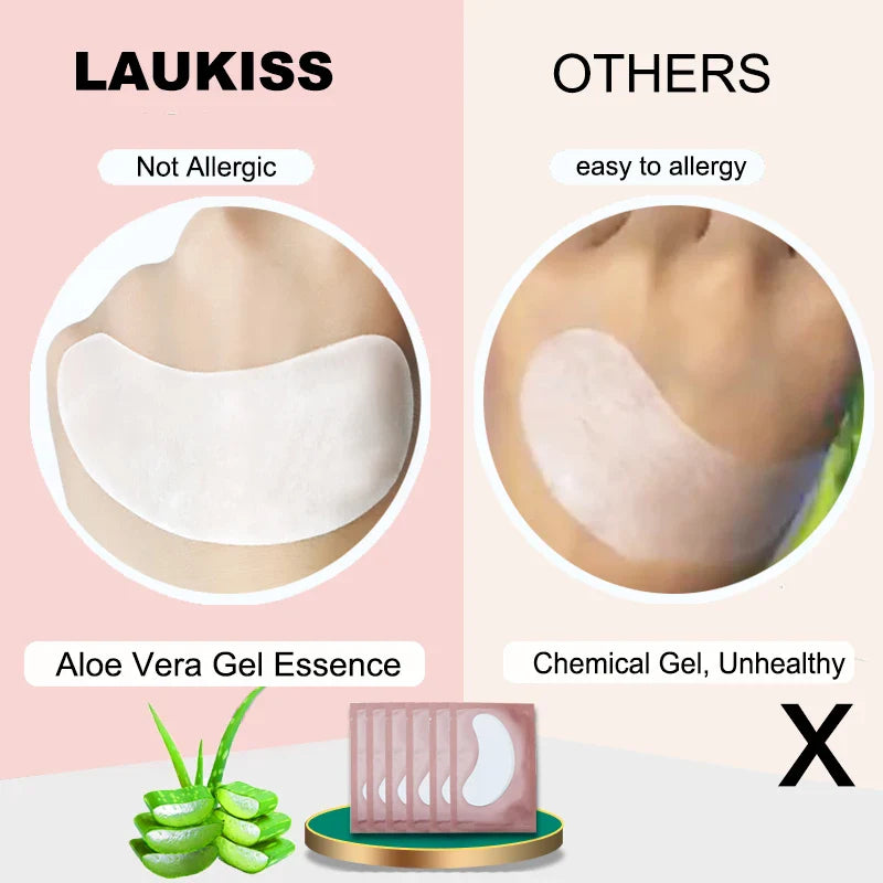 25/50/100 Pairs Hydrogel Eye Patches | Lint-Free Under Eyelash Pads for False Eyelash Application | LAUKISS Paper Stickers