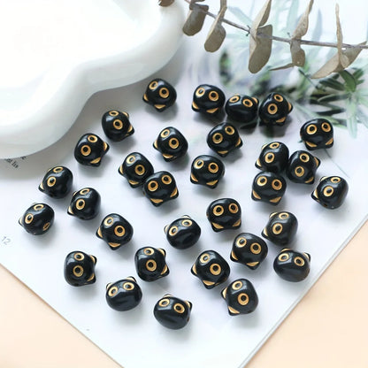 30pcs Cat Head Beads - Cute Animal Loose Beads for DIY Jewelry Making Earrings Necklace Bracelet Keychain Accessories