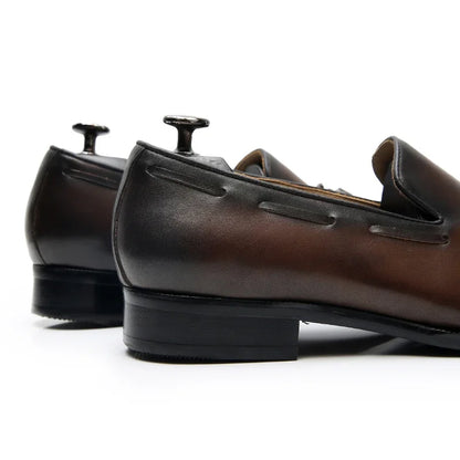 Men’s Genuine Leather Tassel Loafers - Vintage Slip-On Casual Social Dress Shoes Size 37-45