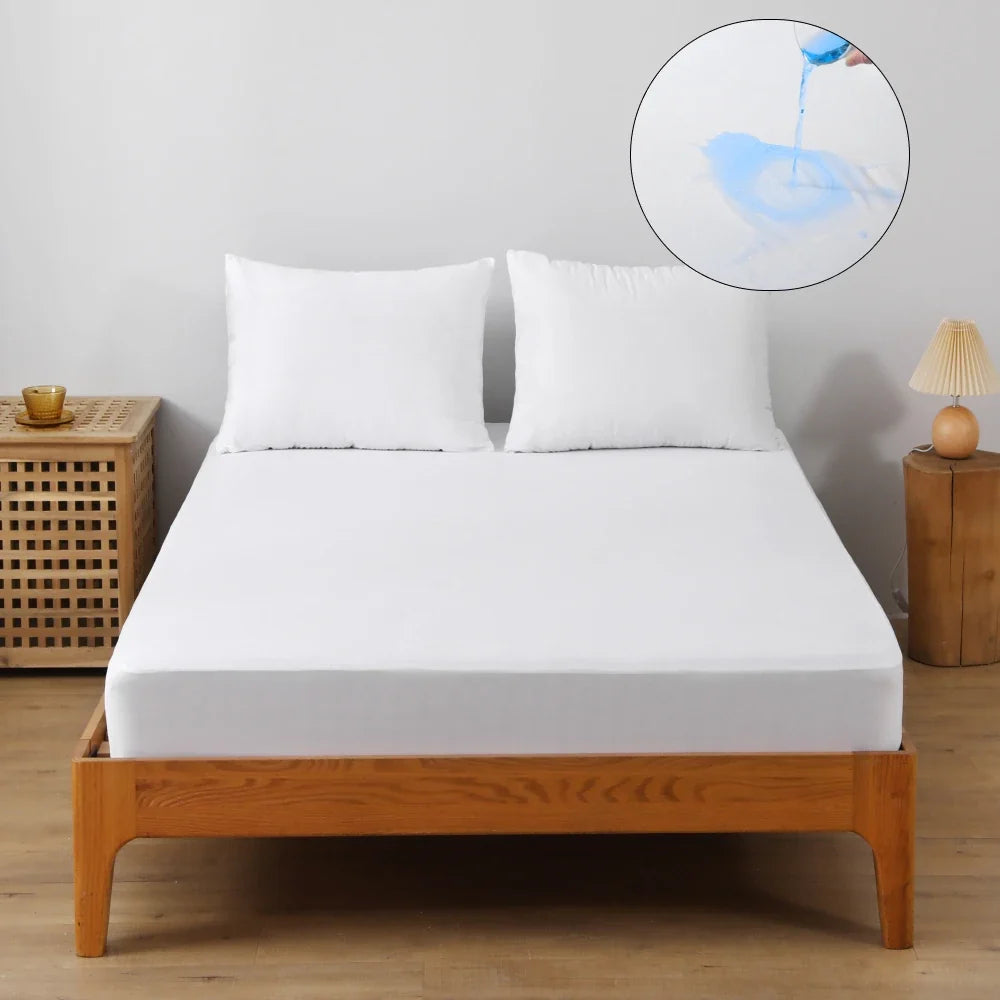Waterproof Mattress Protector Cover - Ultra-Soft Breathable Knitted Fitted Bed Sheet Bedroom Essential