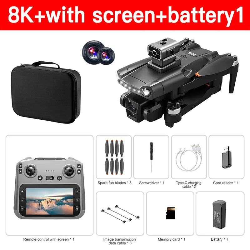 Xiaomi V198GPS Drone with 8K HD Camera – Foldable Brushless Quadcopter with Obstacle Avoidance & Optical ESC Aerial Tech